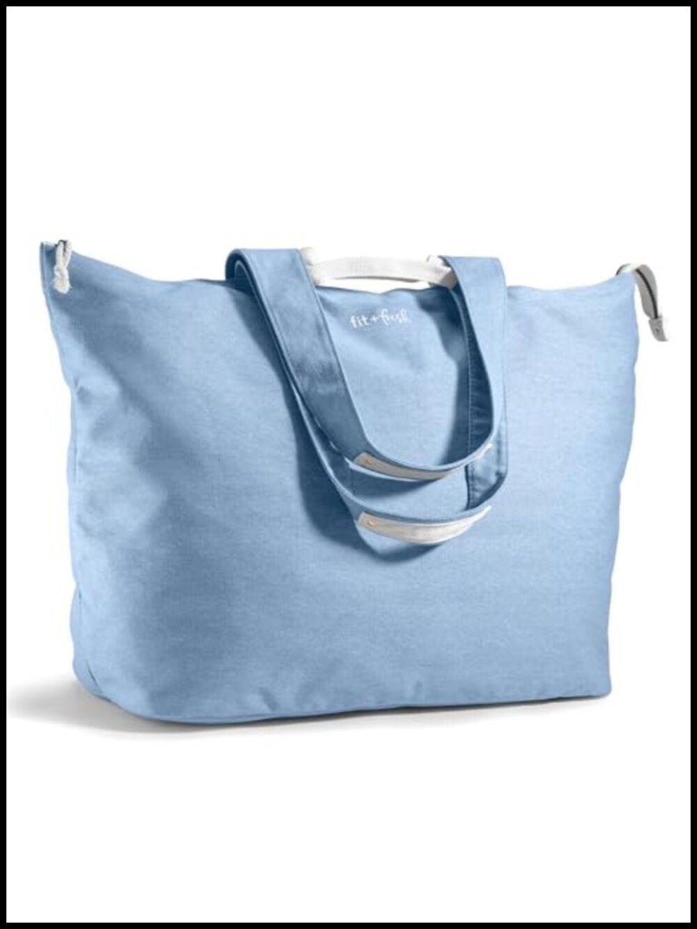 Oversized XL Beach Bag Travel Tote, Water-Resistant Canvas Zip Top
